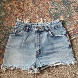 Denim Frayed Hem Women Shorts